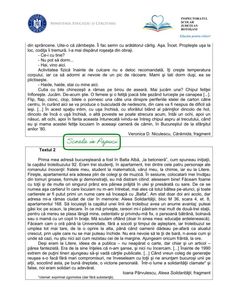 ISJ Botosani - Simulare EN 2026 - LLR - Varianta 1 - Septembrie 2025