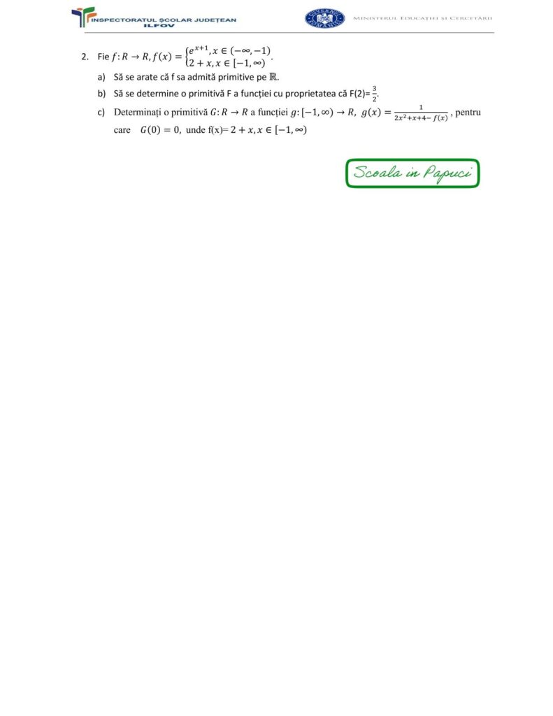 Subiect Testarea de etapă - Testul nr. 1 - Specializarea matematică-informatică - Matematică M_mate-info, 6 Noiembrie 2025, simulare Ilfov