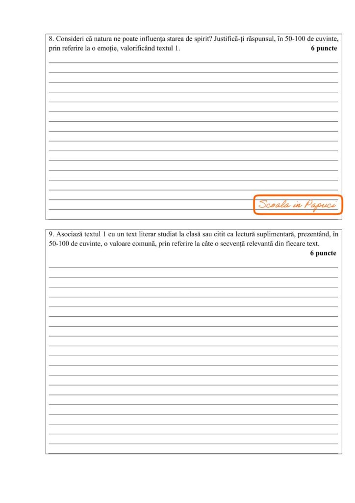 Test de antrenament nr. 3 - Limba și literatura română - Evaluarea națională 2026 - ISJ Brăila