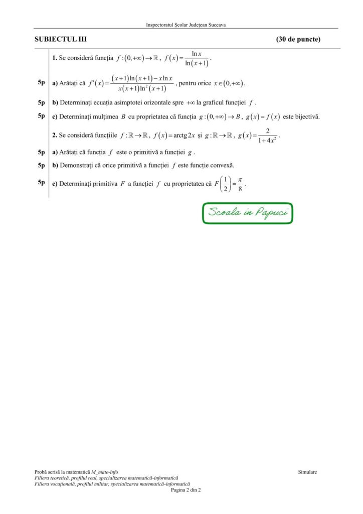 ISJ Suceava - Simulare BAC 2026 - Matematica_MI - Noiembrie 2025 - Subiect - P2