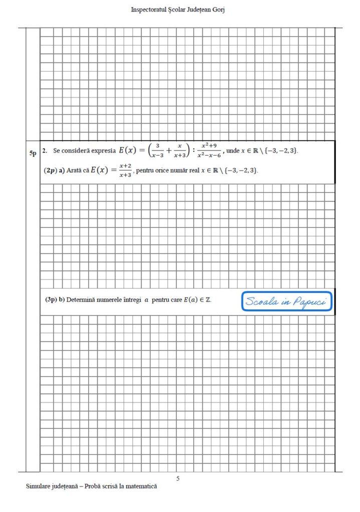 Simulare Evaluarea Națională 2025 - Matematică - 29 Aprilie 2025 - ISJ Gorj P5
