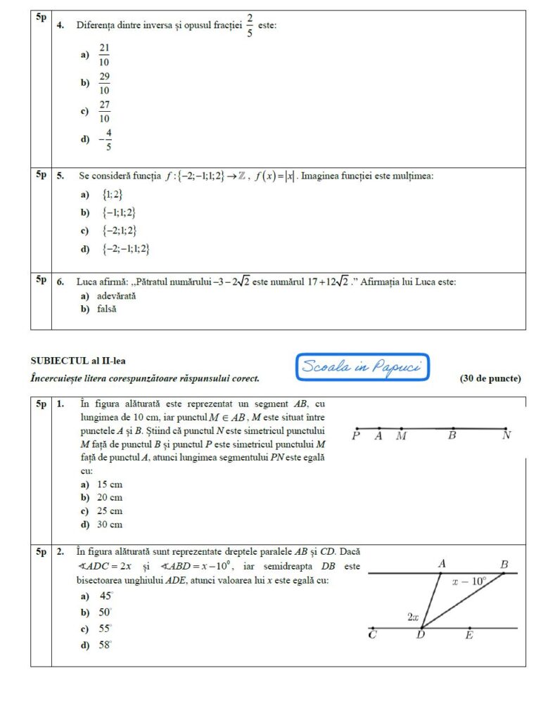 Simulare Evaluarea Națională 2025 - Matematică - 10 Aprilie 2025 - ISJ Sibiu P3