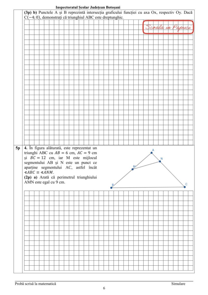 Simulare Evaluarea Națională 2026 - Matematică - Varianta 2 - 5 Mai 2026 - ISJ Botoșani - P6